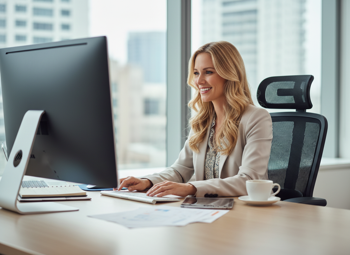 Business owner smiling